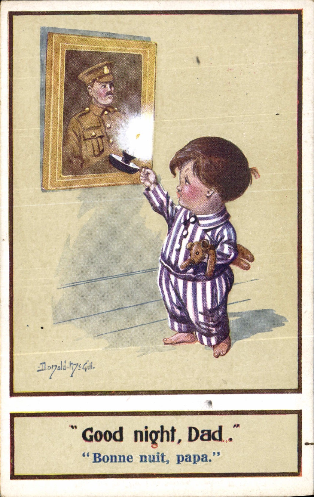 CPA Fantaisie Illustrateur Donald Mc Gill Enfant Militaria