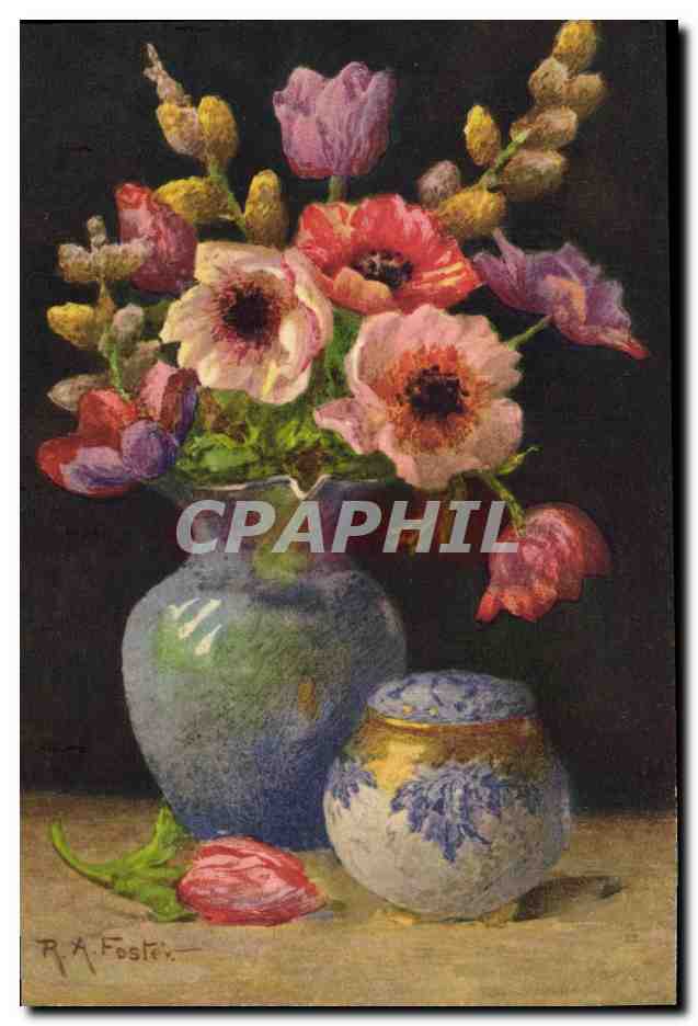 Bouquet de fleurs — nature morte — R.A. Foster