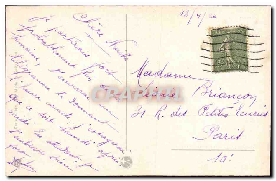 CPA Fantaisie Fleurs  — Rückseite