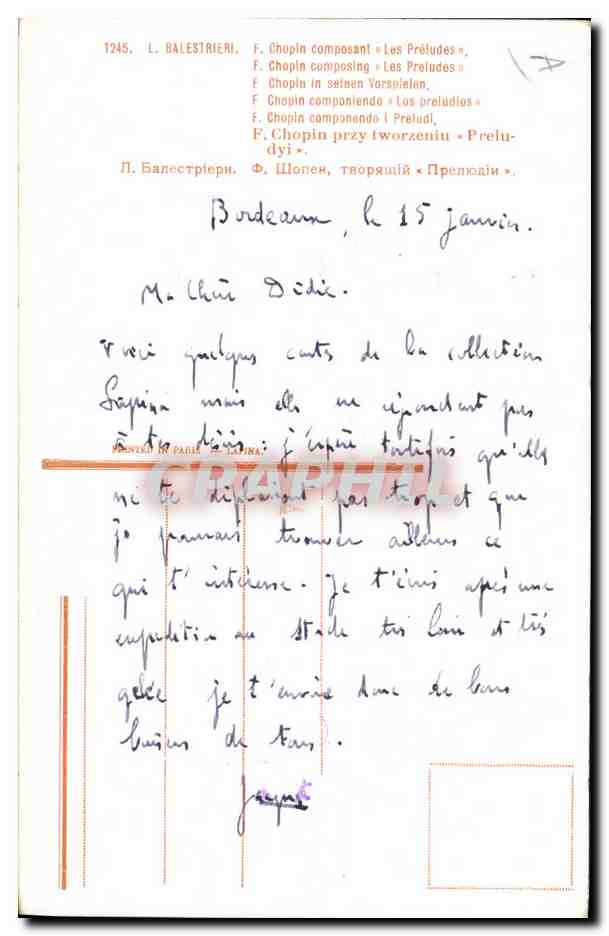 F. Chopin composant « Les Préludes » — L. Balestriéri, n°1245 — Reverso