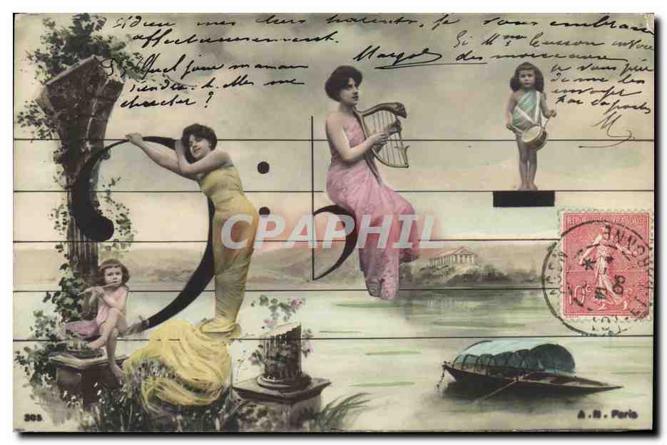 CPA Femme Enfant 
