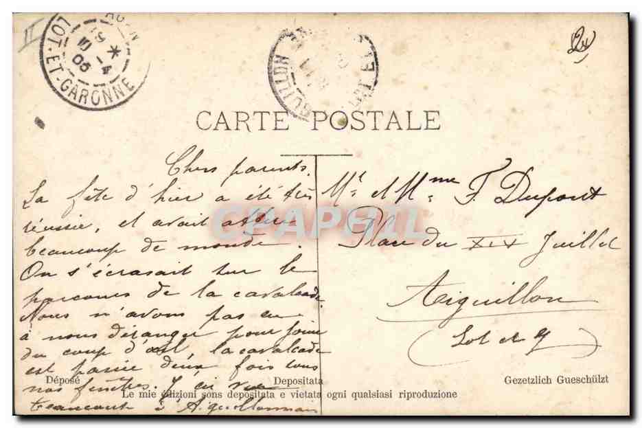 CPA Femme Enfant  — Rückseite
