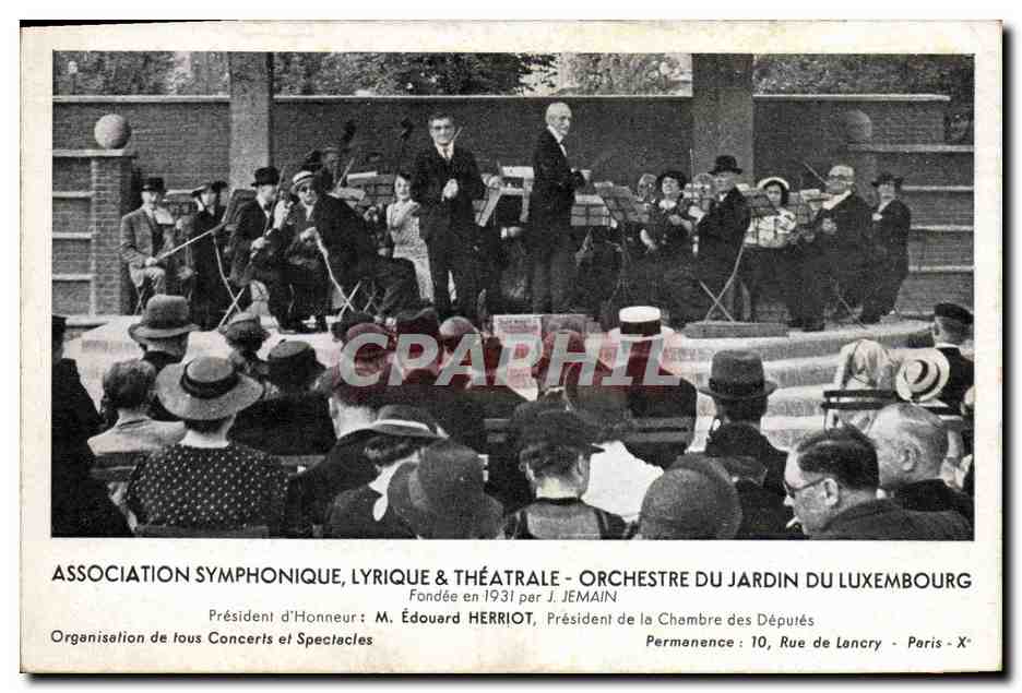 CPA Association symphonique Lyrique et theatrale Jardin du Luxembourg Paris 