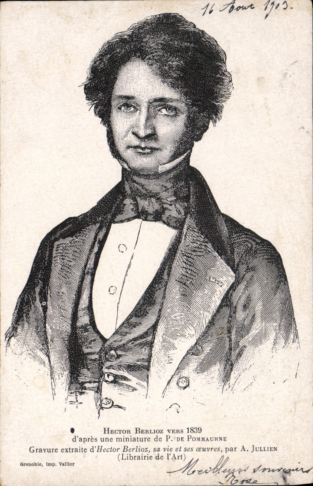 CPA Hector Berlioz en 1839 Centenaire Grenoble Concours musical