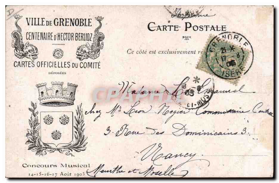 CPA Hector Berlioz en 1839 Centenaire Grenoble Concours musical — Reverso