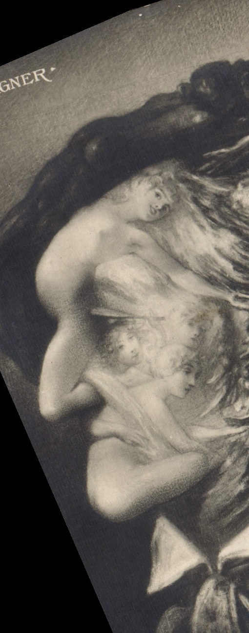 Femme nue entourée d'anges — œuvre de Wagner — éditeur inconnu - Anverso