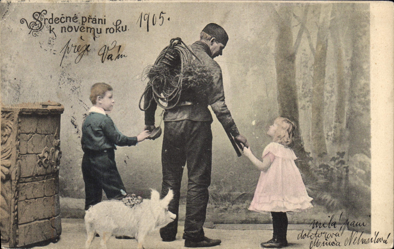 CPA Cochon Porc Enfants Ramoneur 