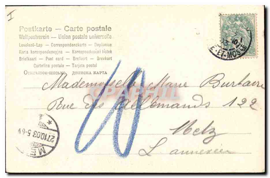 CPA Cochon Porc Enfant Ange  — Rückseite