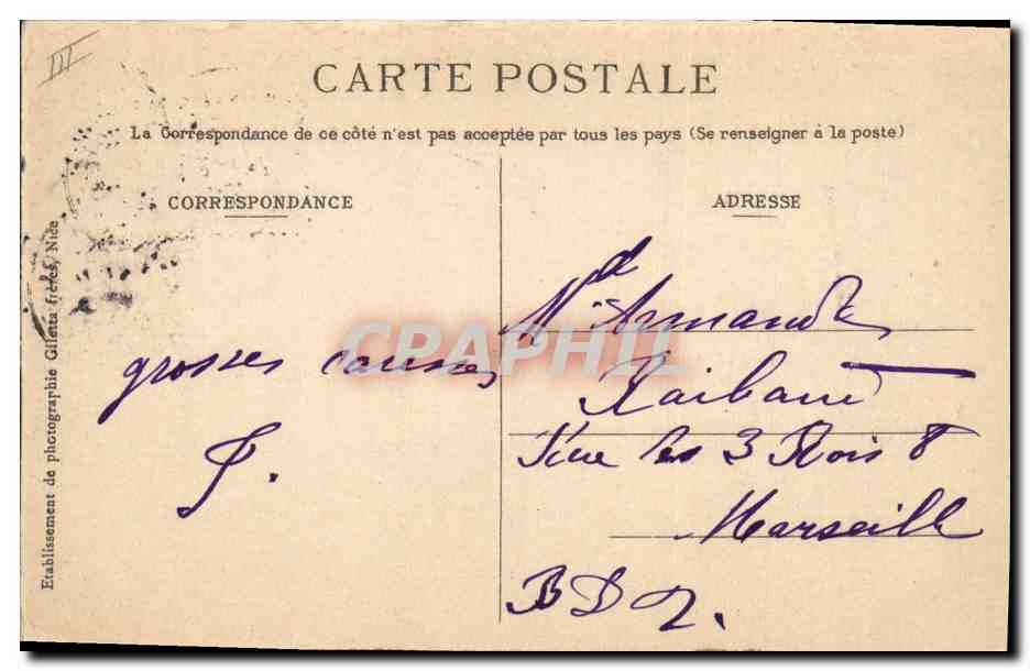 Carnaval de Nice 1909 — Un Atterrissage mouvementé. Ludovic Isnart, Constructeur. — Reverso