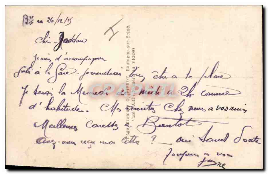 CPA Militaria Chasseurs alpins Femme  — Rückseite