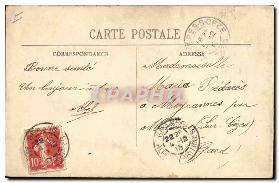 CPA Militaria Chasseurs alpins Grasse — Reverso