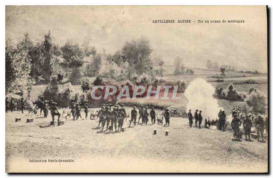 Artillerie Alpine - Tir au canon de montagne — Collection Paris-Grenoble