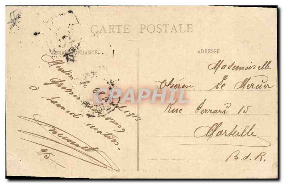 CPA Militaria Chasseurs alpins Ascension a la corde — Rückseite