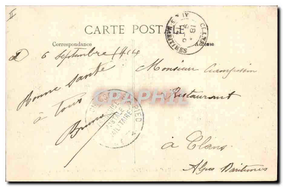 Draguignan — Les nouvelles Casernes — Le Poste de Garde (7e Bataillon de Chasseurs Alpins) — Reverso