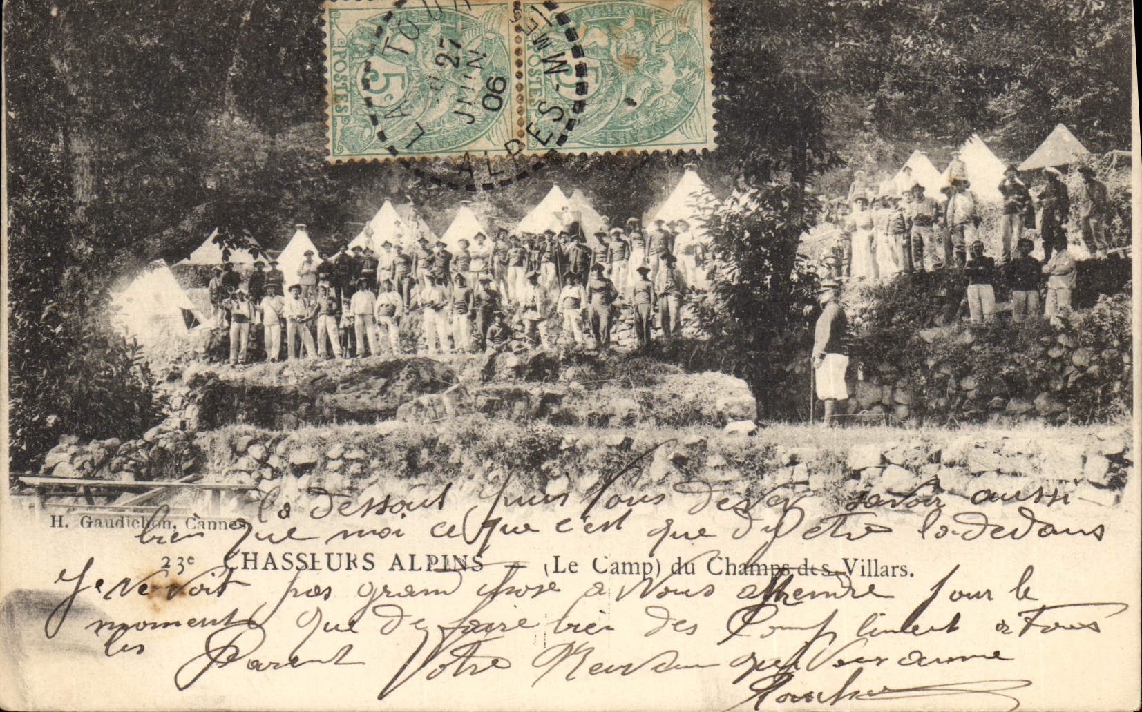 CPA Militaria Chasseurs alpins Le camp du Champs des Villes
