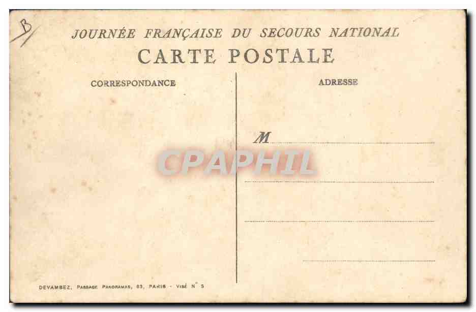 CPA Militaria Secours National  — Rückseite