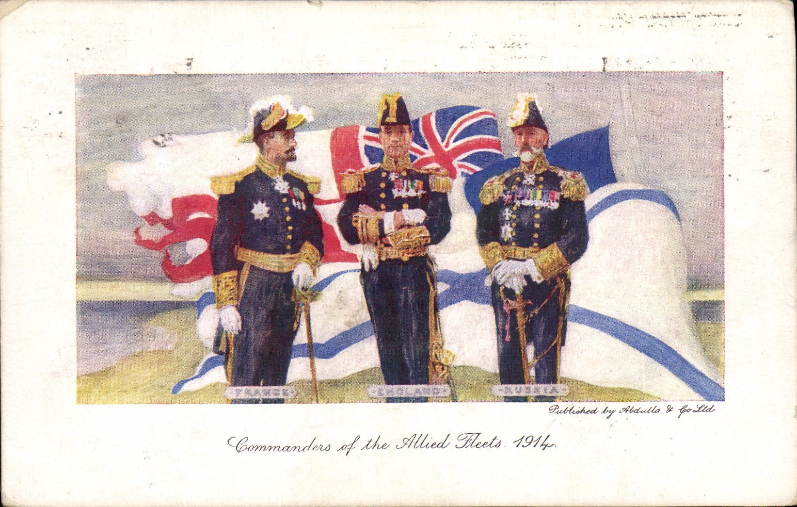 CPA Militaria Commanders of the Allied Fleets 1914 