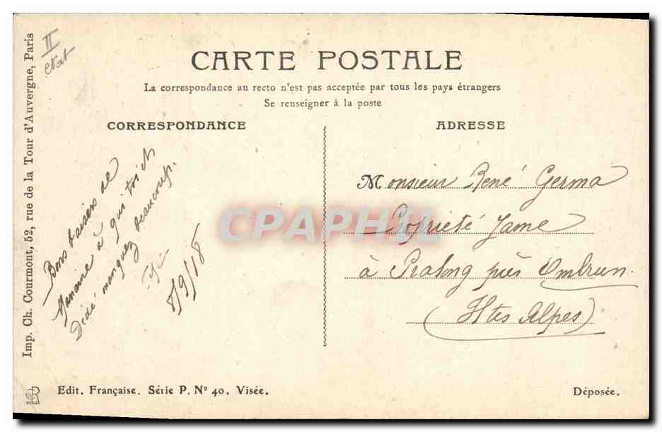 CPA Militaria J'ai mon 75  — Rückseite