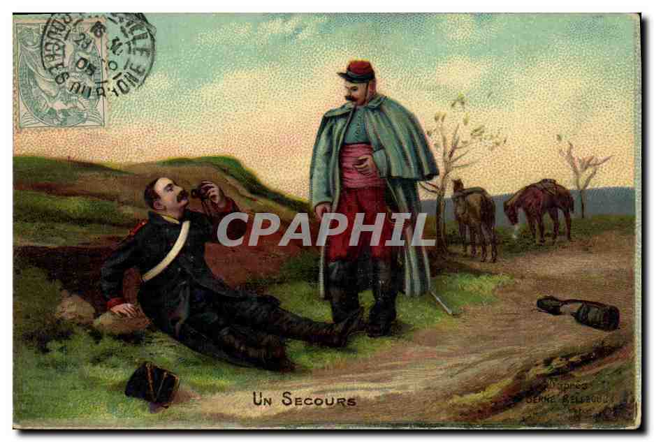 CPA Militaria Un secours 