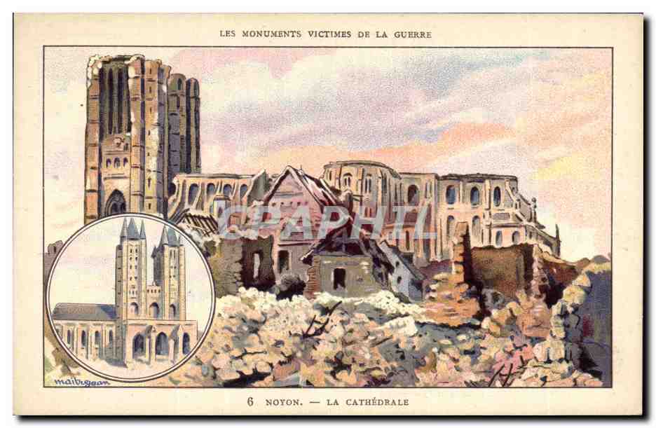 CPA Militaria Noyon la cathedrale Militaria 