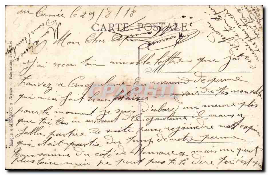 CPA Militaria A l'arme blanche La terreur des boches  — Rückseite