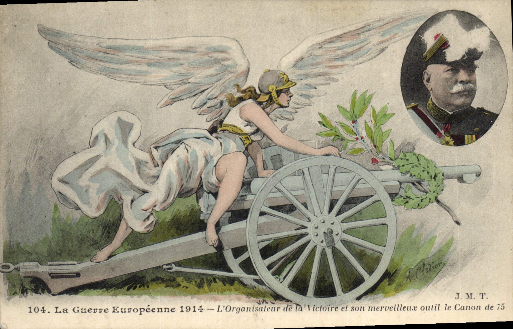 CPA Militaria L'organisateur de la victoire et son merveilleux outil le canon de 75 