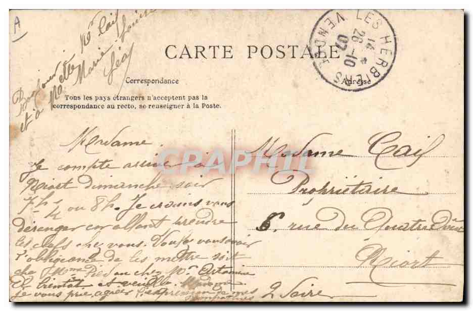 CPA Folklore Les Herbiers Vendee Coiffe et costume — Verso