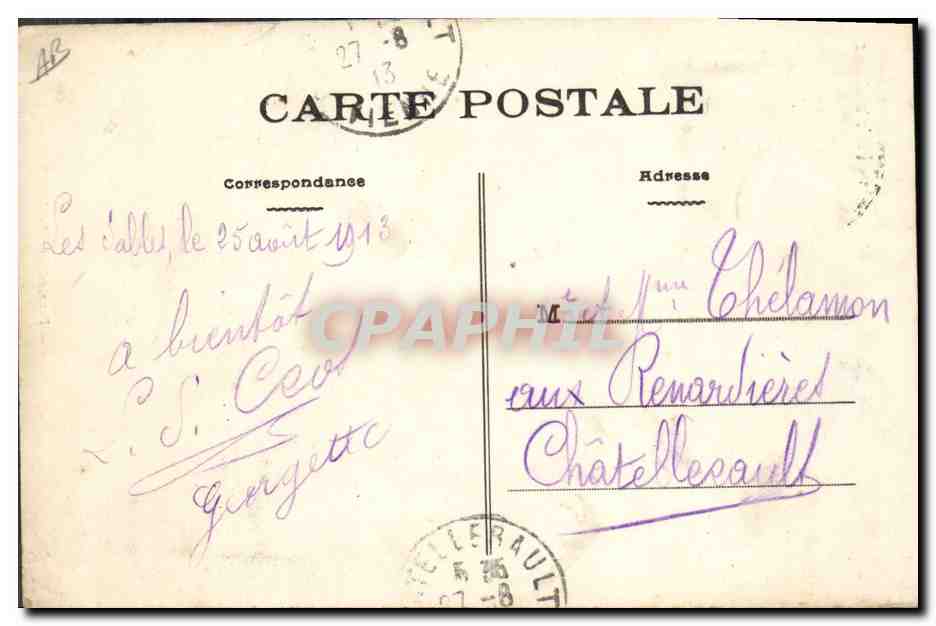 La Sablaise — Vue arrière — éditeur Pons, Sablais d'Olivier — Verso