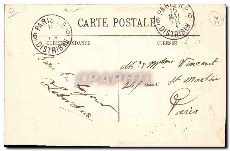 CPA Folklore Types Sarthois Maitre Queru et ses poulardes  — Verso