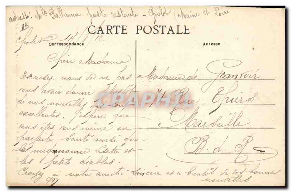 CPA Folklore Vent debout Sables d'Olonne — Verso