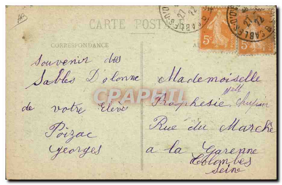 CPA Folklore Lucon Chaille les Marais L'Hermenault Mareuil sur Lay Les Moutiers les Mauxfaits — Verso