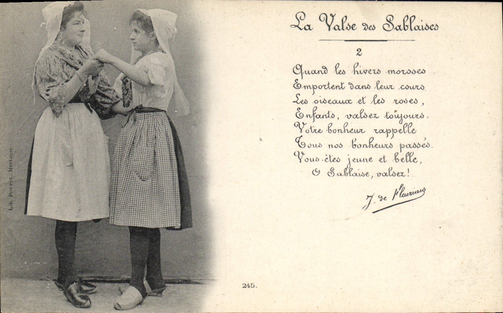 CPA Folklore La Valse des Sablaises 