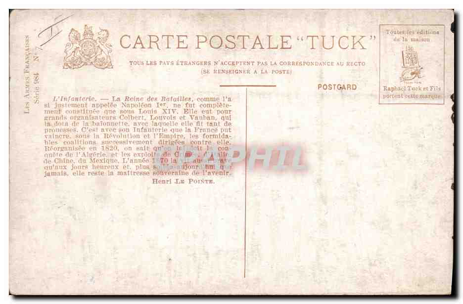 CPA Fantaisie Illustrateur Infanterie de ligne Militaria — Rückseite