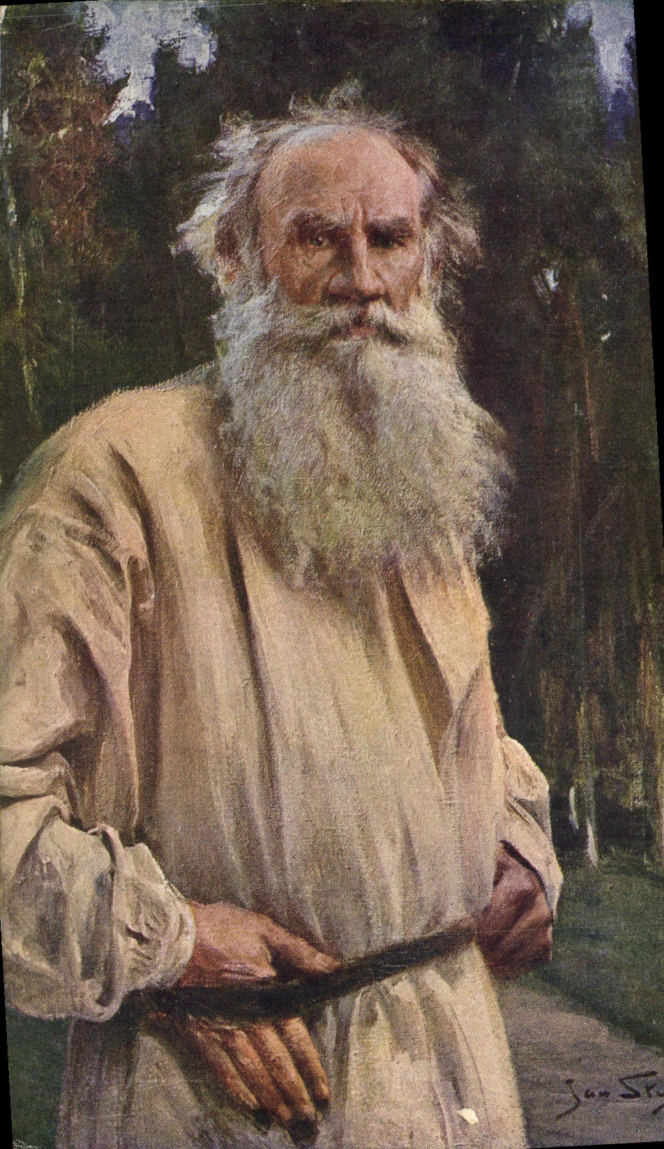 CPA Fantaisie Illustrateur Jean Styka Tolstoi L'homme de la verite
