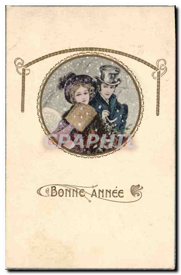 CPA Fantaisie Illustrateur Femme Bonne annee