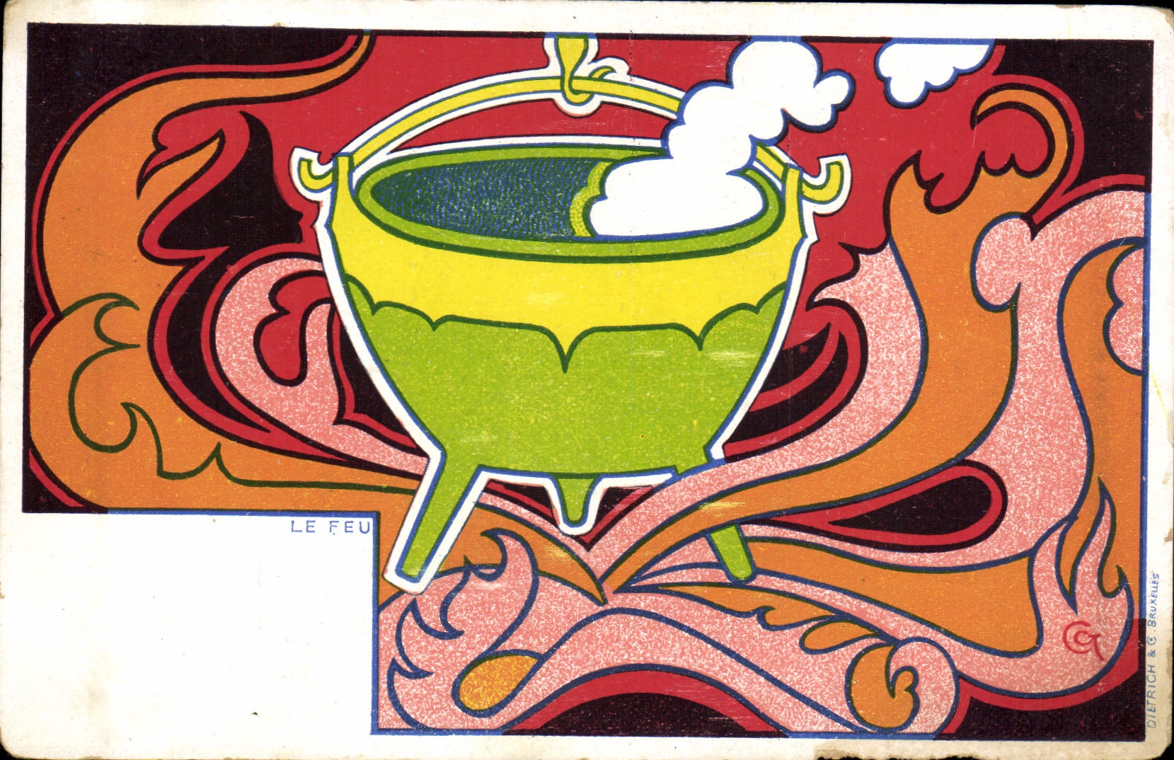 CPA Fantaisie Illustrateur le feu