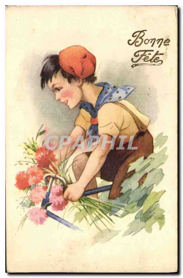 CPA Fantaisie Illustrateur Enfant Bonne fete