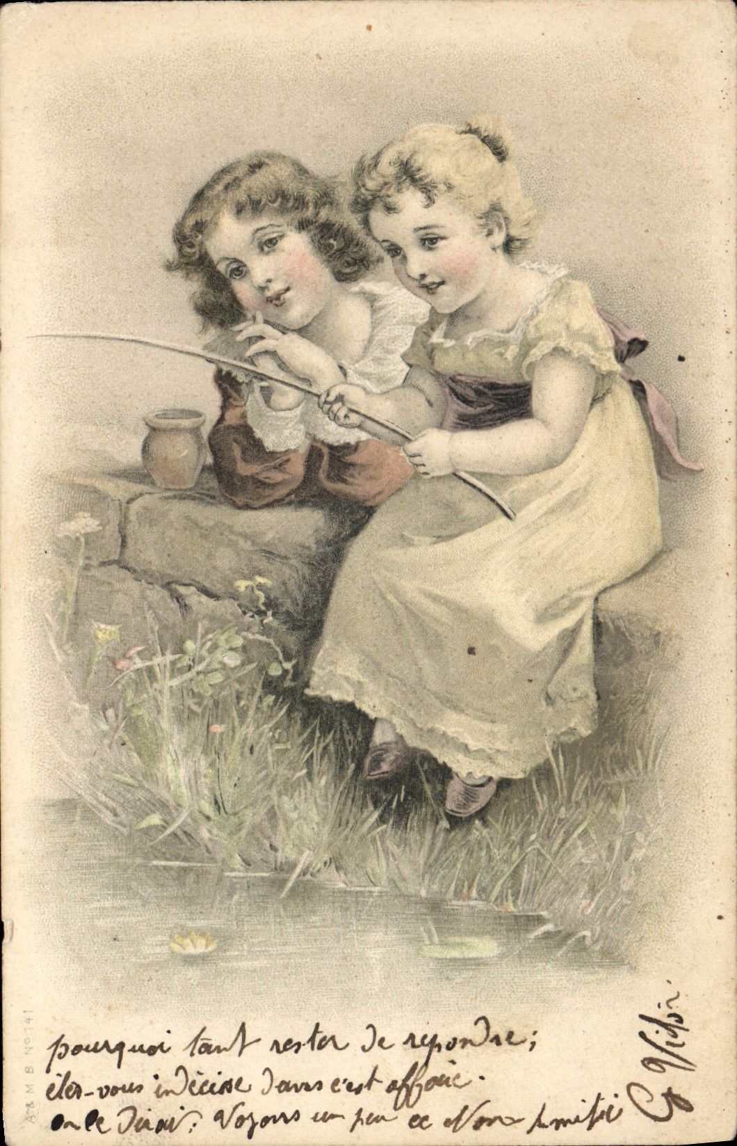 CPA Fantaisie Illustrateur Enfants Peche 