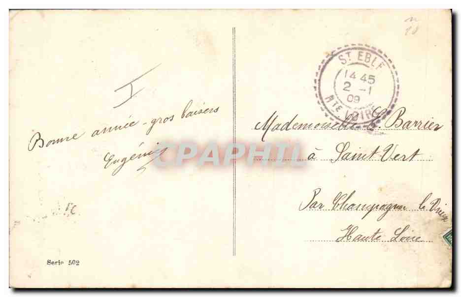 Femme en robe claire tenant un panier de roses — éditeur Steeber, série 502 — Reverso