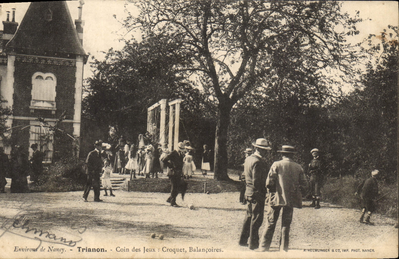CPA Environs de Nancy Trianon Coin des jeux Croquet Balancoire 