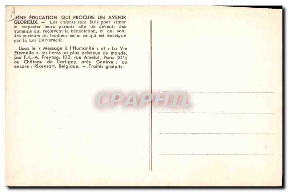 CPA Les enfants du royaume de la paix Croquet  — Rückseite