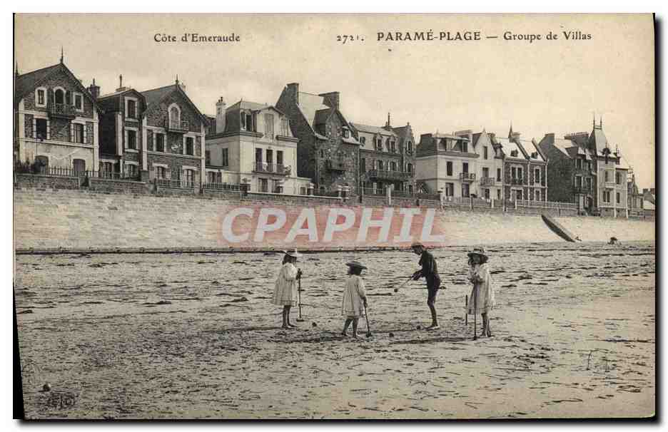 CPA Parame Plage Groupe de villas Croquet 