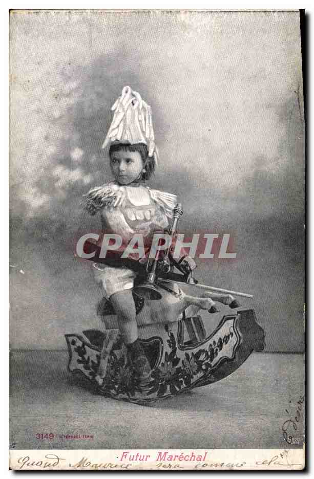 CPA Enfant Jeu Cheval Fusil 