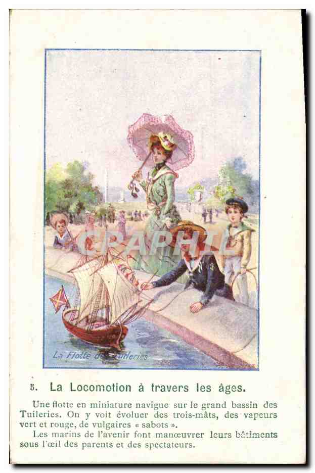CPA La locomotion a travers les Ages Bateau Au Solide Jullien Cours Belsunce Marseille 