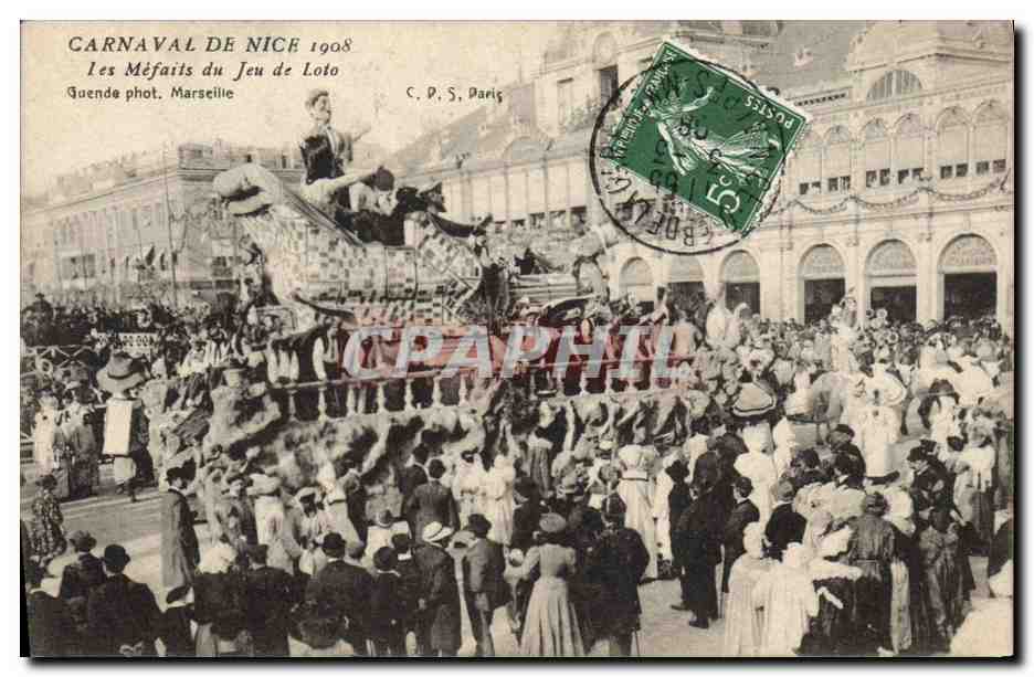 CPA Carnaval de Nice 1908 Les mefaits du jeu de loto 