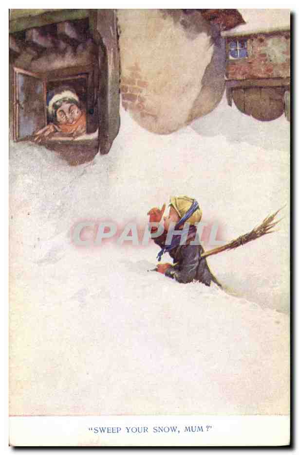 CPA Fantaisie Illustrateur Enfants Dans la neige 