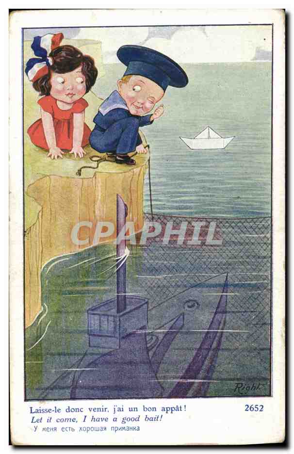 CPA Fantaisie Illustrateur Right Enfants Marin Sous-marin