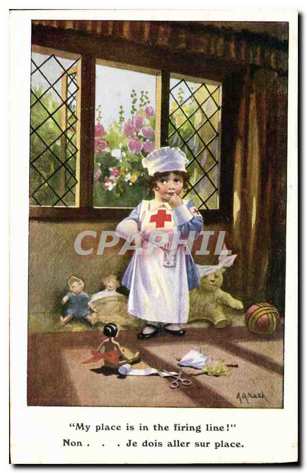 CPA Fantaisie Illustrateur Enfant Infirmiere Ours