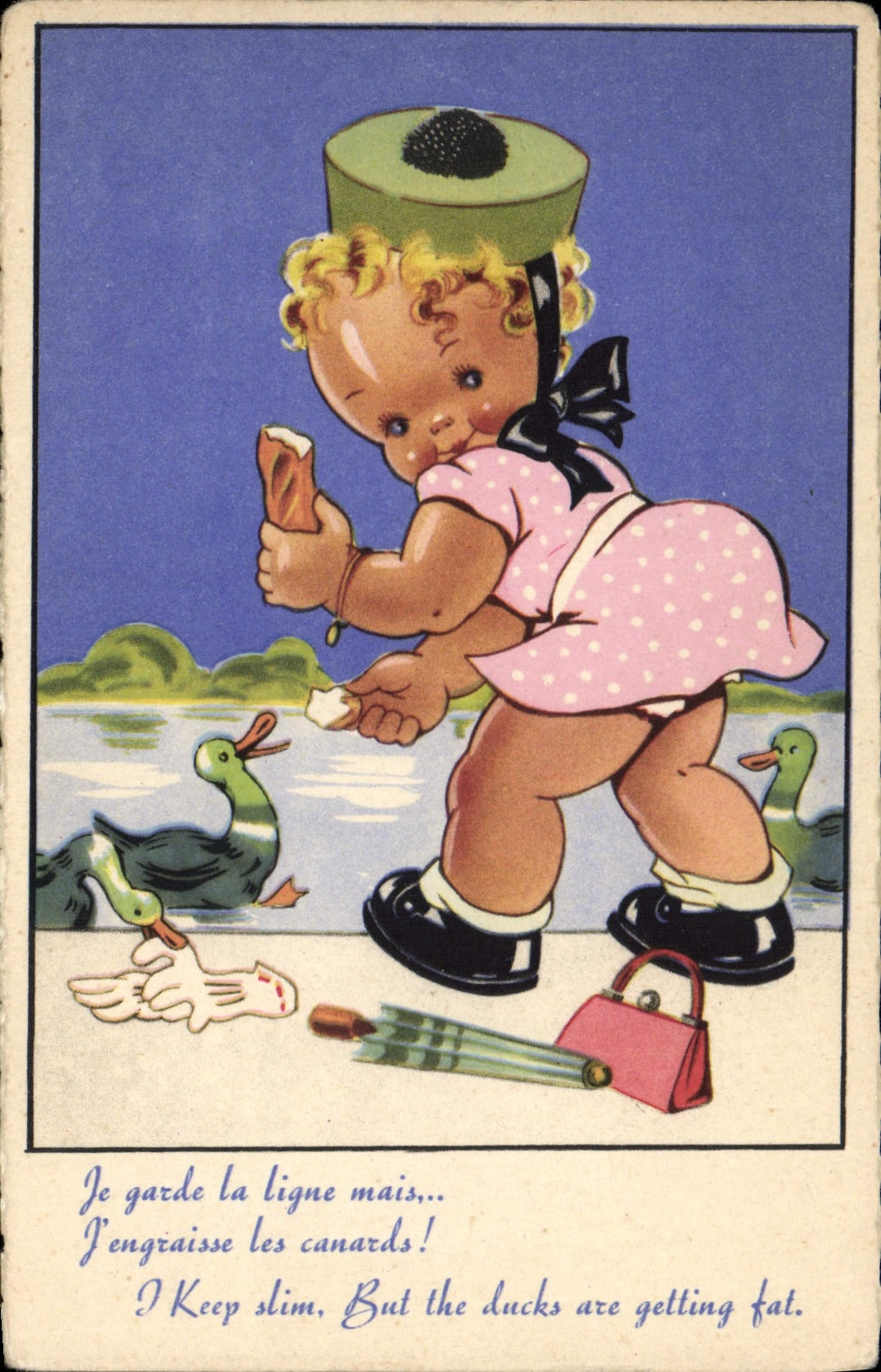 CPA Fantaisie Illustrateur Enfant Canard