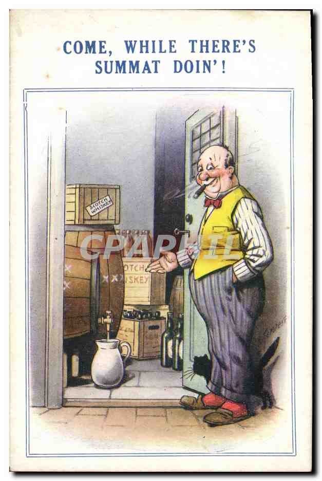 Marchand de whisky écossais — caricature — Bamforth & Co. Ltd. n°1076